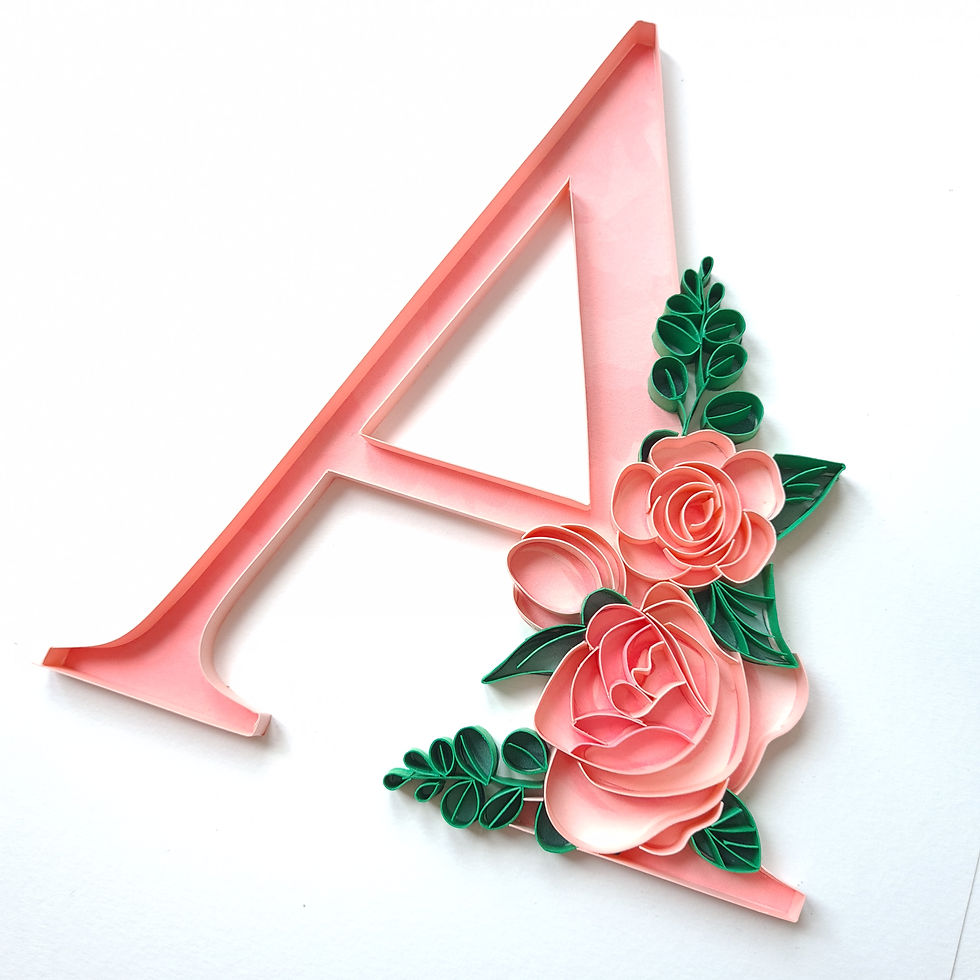 Thumbnail: Floral Letter with Name (Pink)