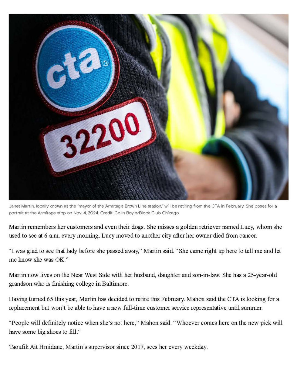 Beloved 'Mayor' Of Armitage Brown Line Station Is Retiring In February_Page_4