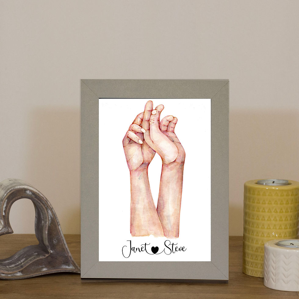 Thumbnail: Personalised A5 Lovers Hand Frame and Print