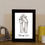 Thumbnail: Personalised A5 Lovers Hand Frame and Print Black and White