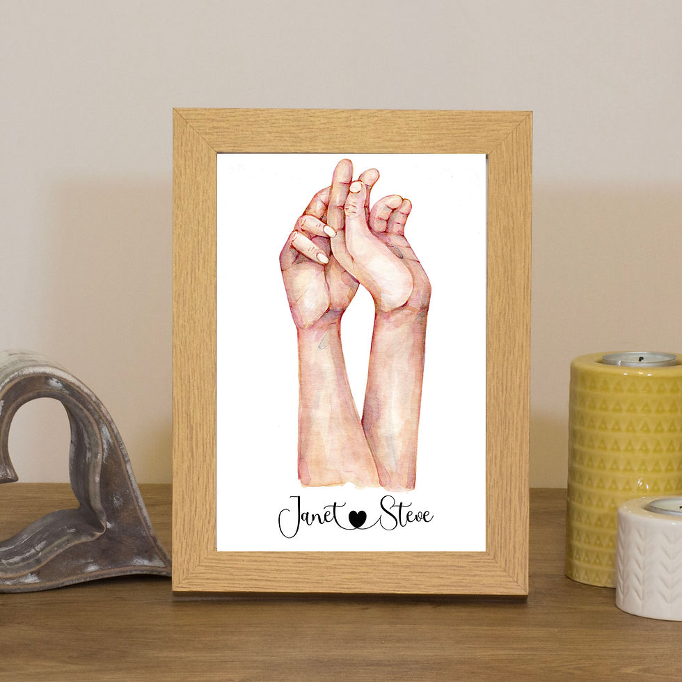 Thumbnail: Personalised A5 Lovers Hand Frame and Print