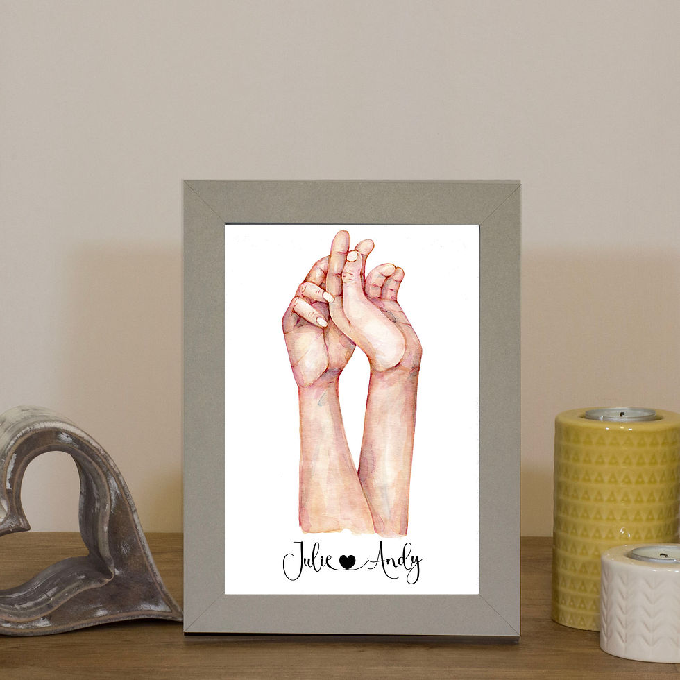 Thumbnail: Personalised A5 Lovers Hand Frame and Print