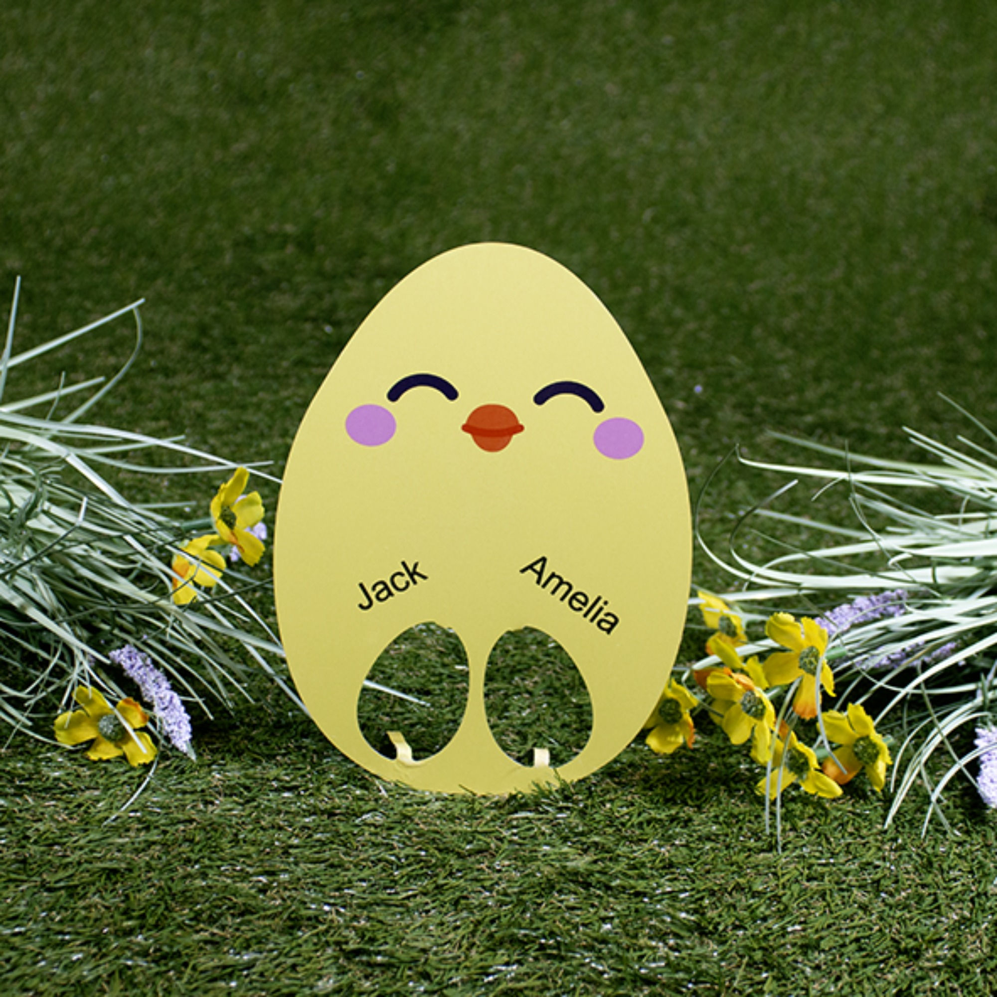 Personalised Aluminium Double Easter Chick Egg Holder