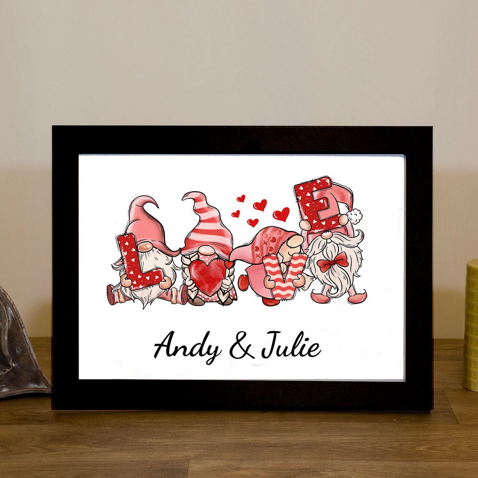 Thumbnail: Personalised A4 Valentine's Gonk Love Frame and Print