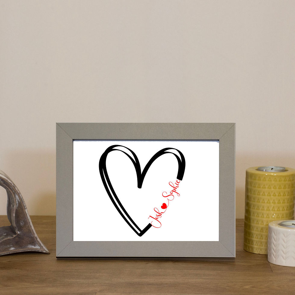 Thumbnail: Personalised A5 Love Heart Frame and Print