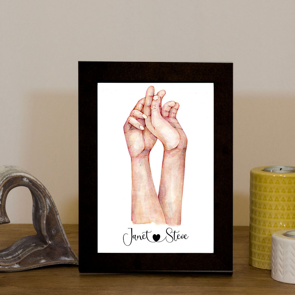 Thumbnail: Personalised A5 Lovers Hand Frame and Print