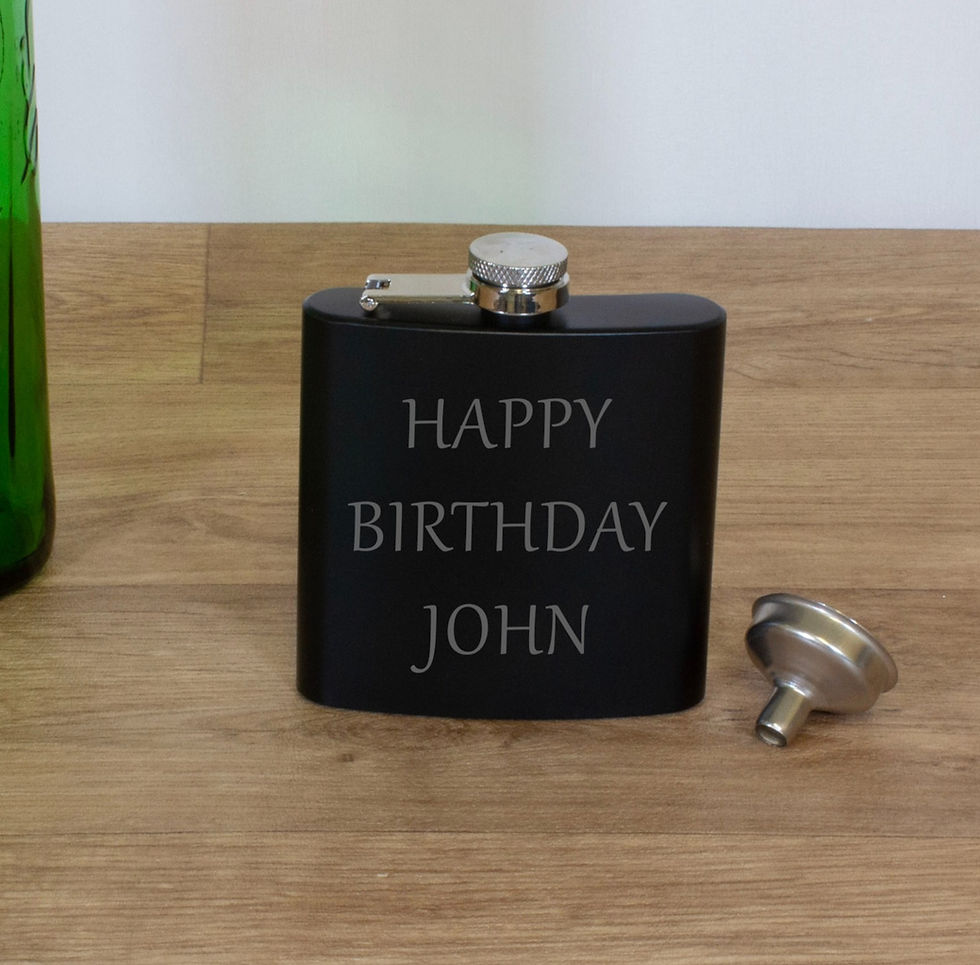 Thumbnail: Personalised Hip Flask in a gift box with funnel