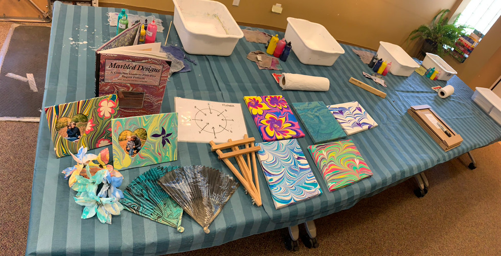 water marbling setup for creating