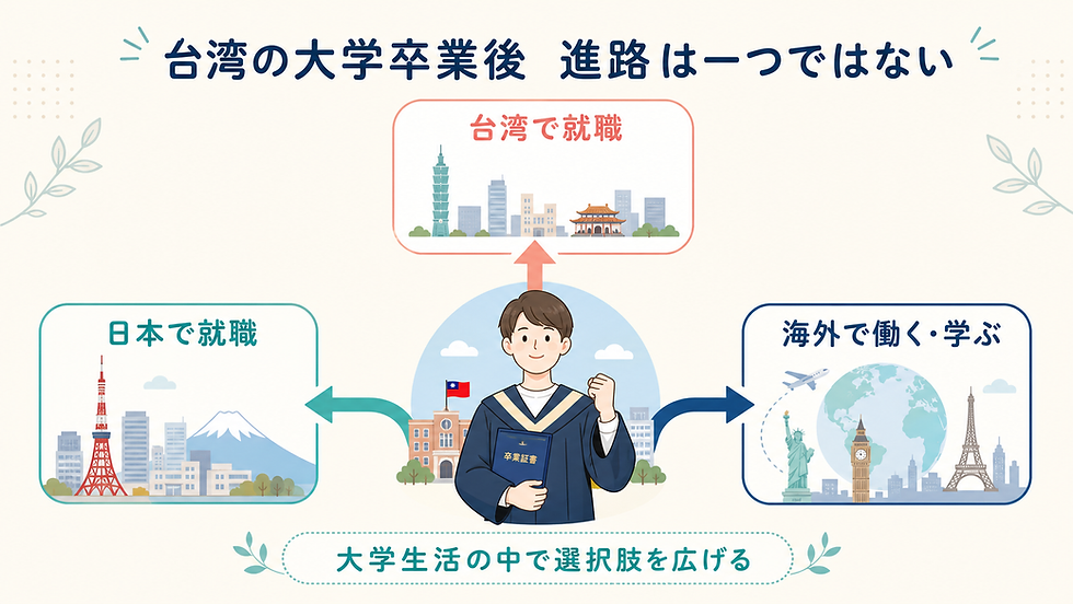 台湾の大学卒業後に考えられる進路の例