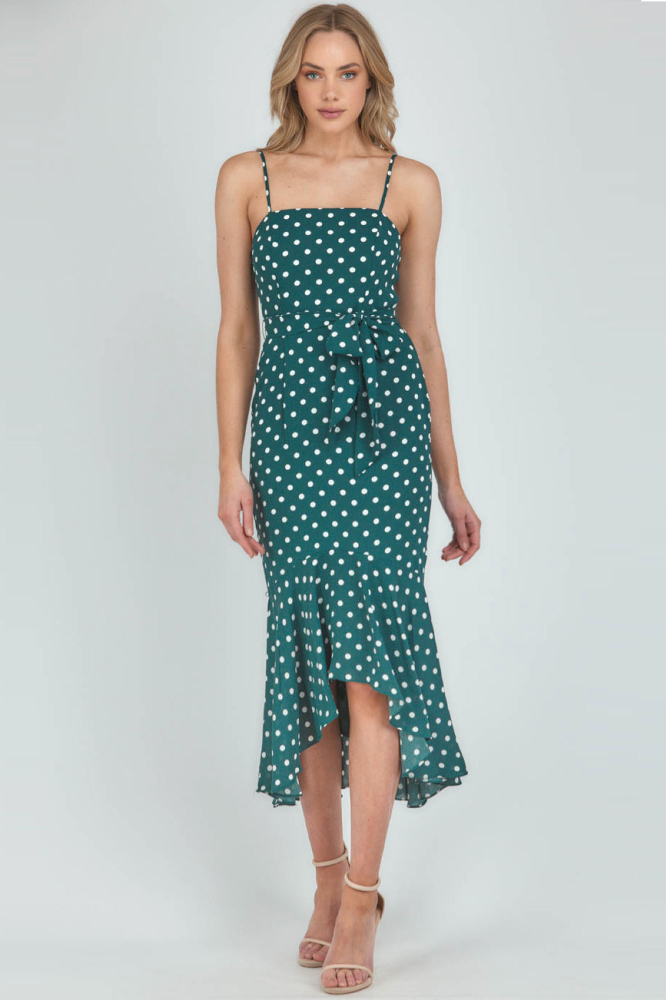 Carolina spot dress - emerald