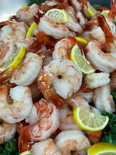 A platter of shrimp cocktial