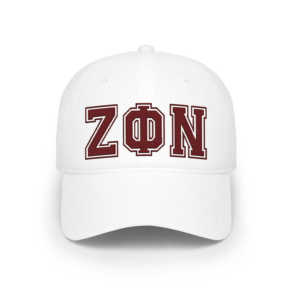 Thumbnail: Low Profile Cap — Red Distressed ZΦΝ Embroidered Baseball Hat