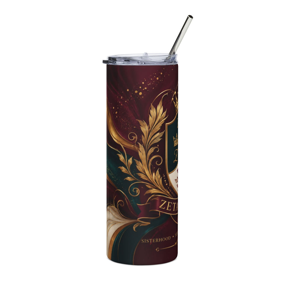 Thumbnail: Zeta Phi Nu Crest 20oz Stainless Steel Tumbler – Sorority Pride Insulated Cup