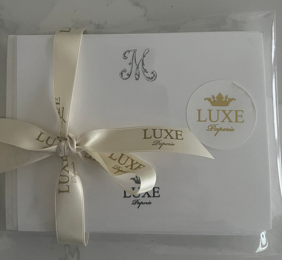 Thumbnail: Luxe Paperie Personalized Vintage French Script Note Cards Set of 10
