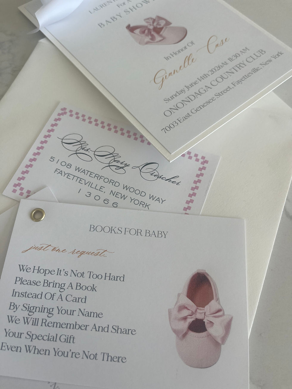 Thumbnail: Gianelle's Baby Shower Invitation Suite quantity 25