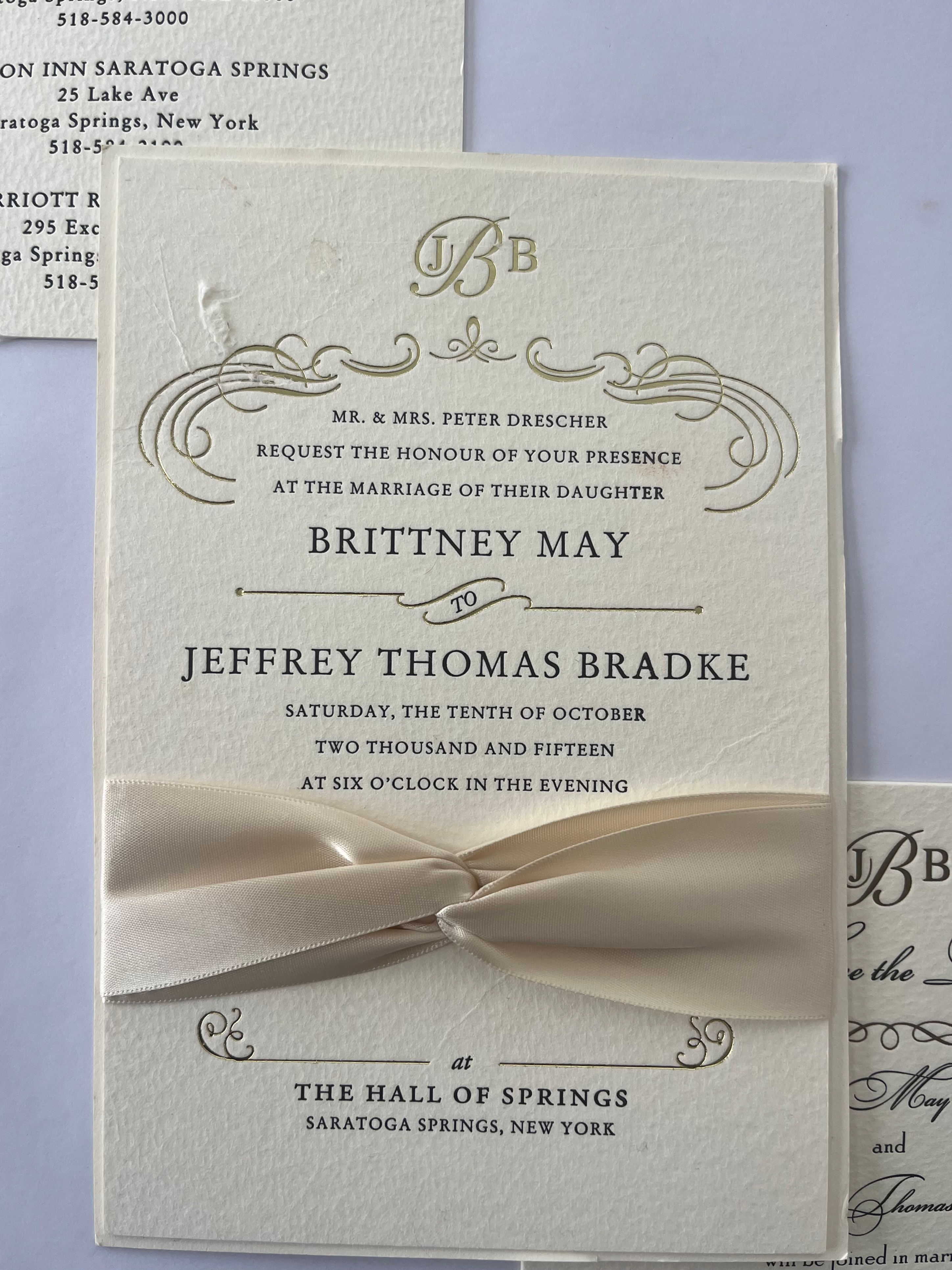 Hall Of Springs Letterpress Wedding Invitation quantity 75