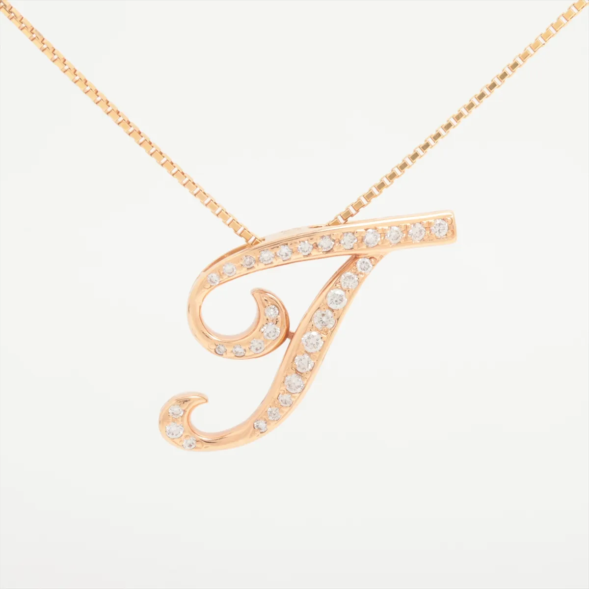 【市場最安】ゆきざき アルファ ダイヤ ネックレス K18(PG) 7.8g 0.42カラット