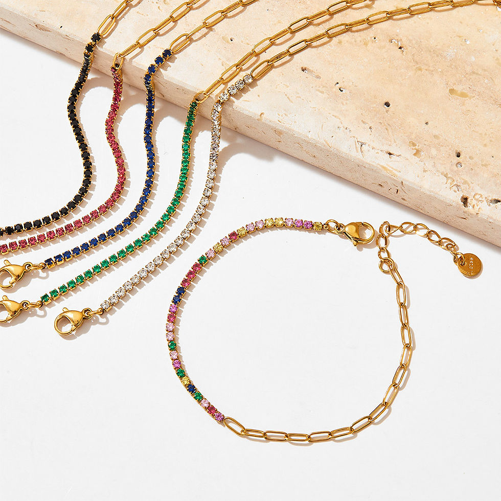 Mini zirconia dainty bracelet in six color to choose
