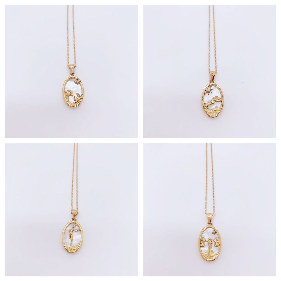 縮圖：Zodiac Shell Pendant Necklace 18K Gold PVD-Plated Stainless steel necklace