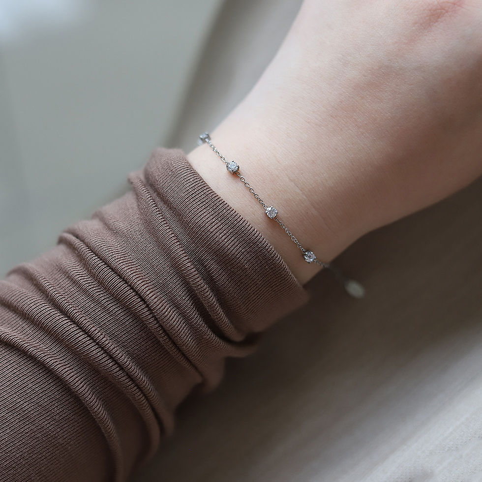 縮圖：Silver Starry CZ Bracelet – Stainless Steel | Custom Logo Available