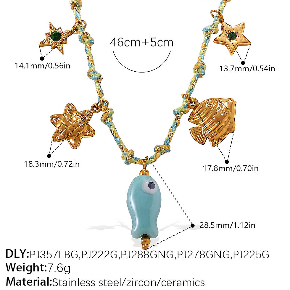 縮圖：Stainless Steel Ocean Charm Rope Jewelry Set – DIY Necklace & Bracelet