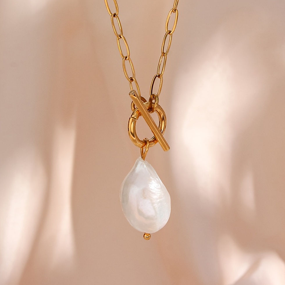 縮圖：Baroque drop pearl necklace