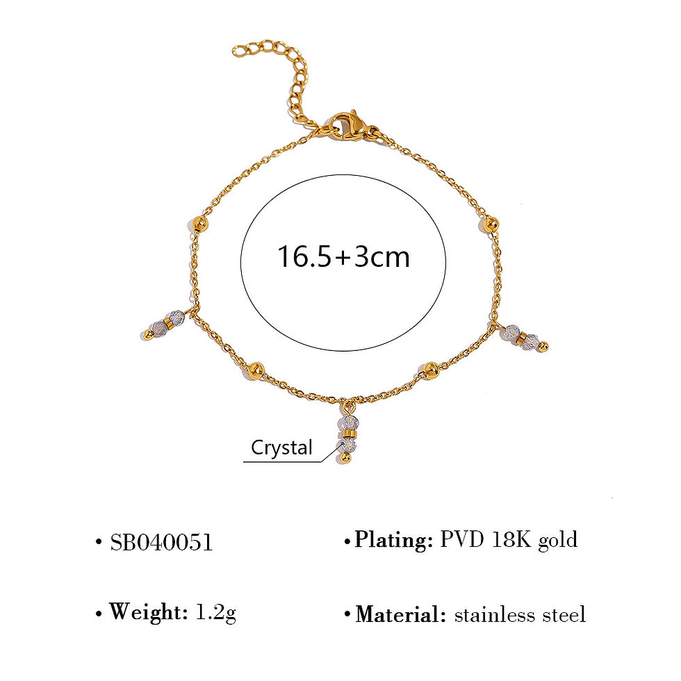 縮圖：bohemia stainless steel bracelet shell bracelet labridorate crystal bracelet