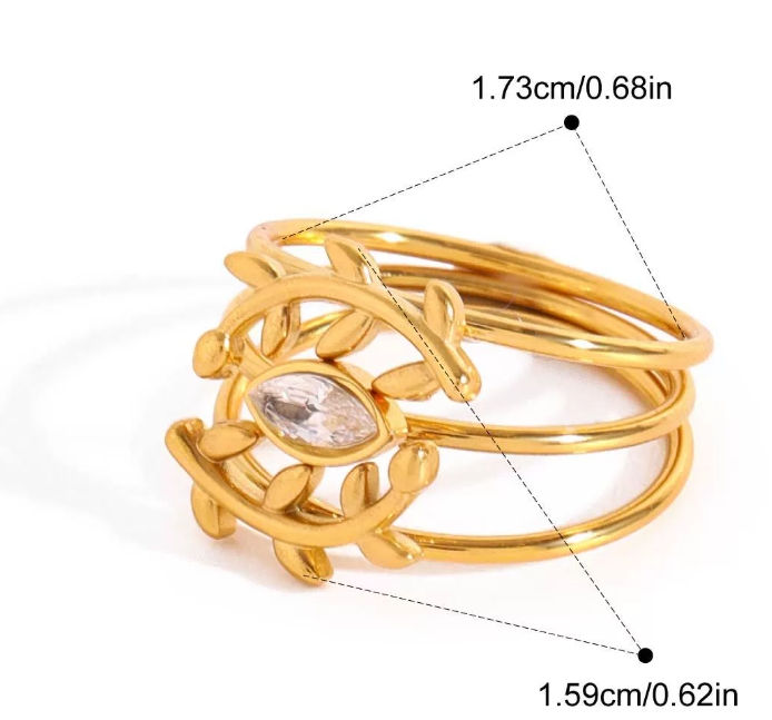 縮圖：316 L Steel Stackable Ring Set for Women | Custom Stainless Steel Jewelry