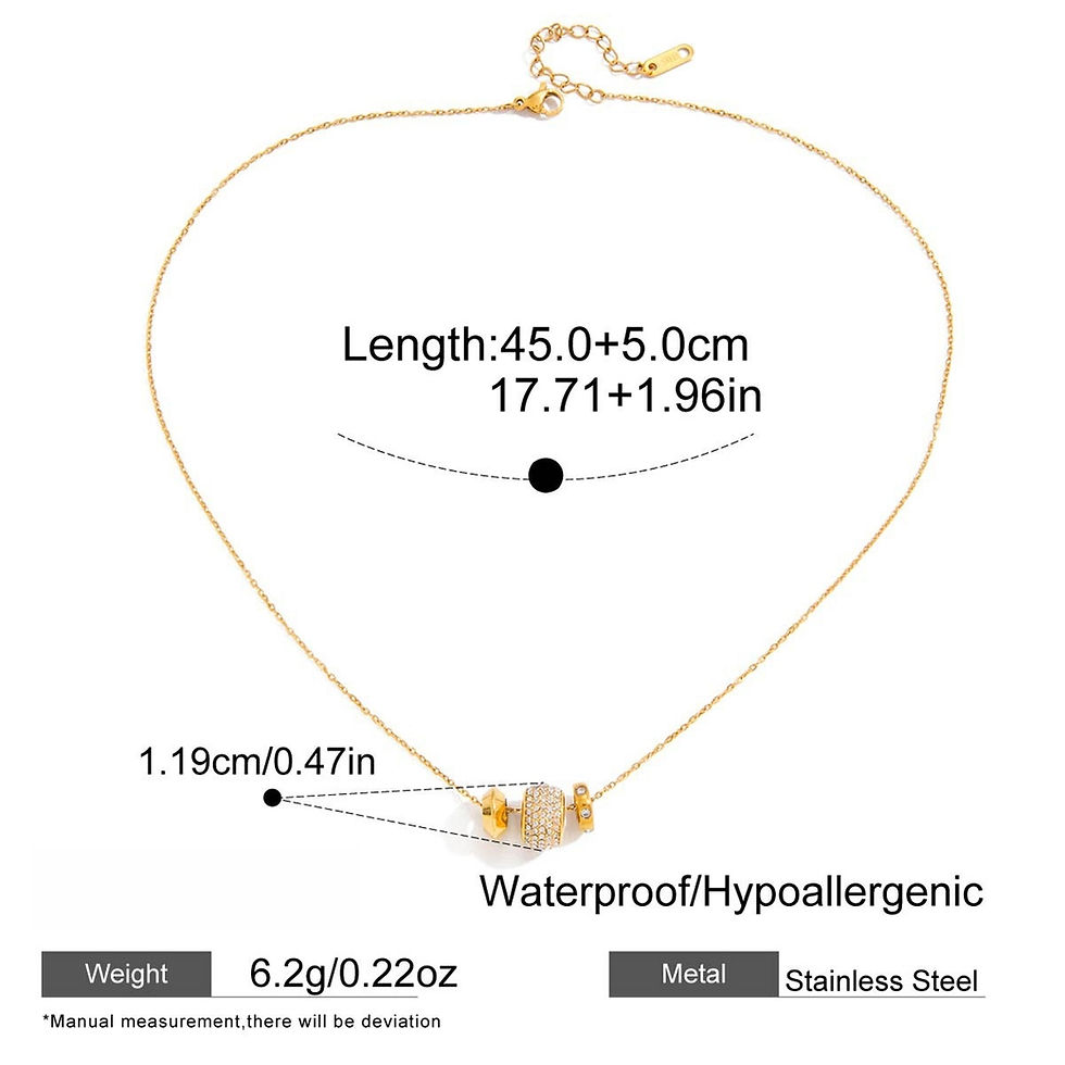 縮圖：18K Gold Stainless Steel Pink Zircon Rolling Ring Necklace – Sweet Style necklac