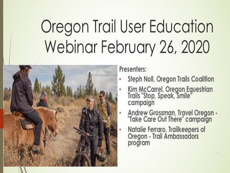Trail User Education Resources and Webinar Recording Now Posted!