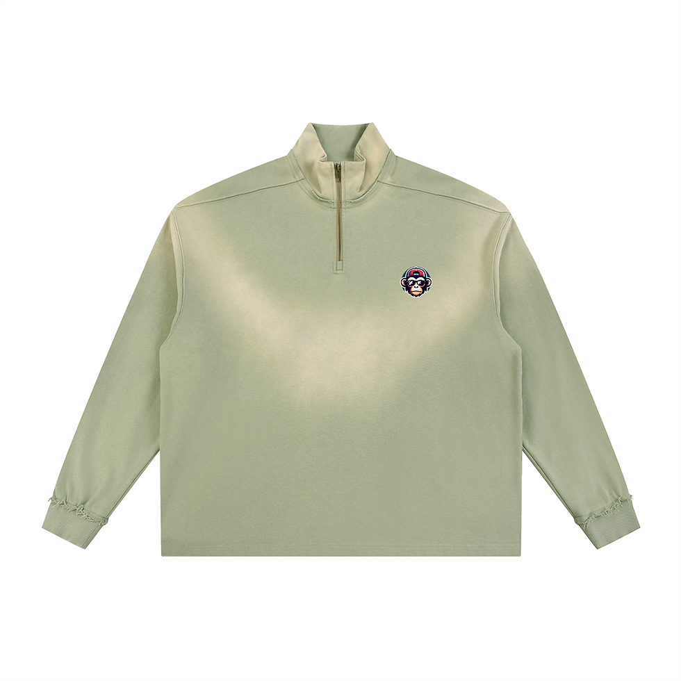 Thumbnail: Chimpa Sun Fade Raw Edge Quarter-Zip Sweatshirt