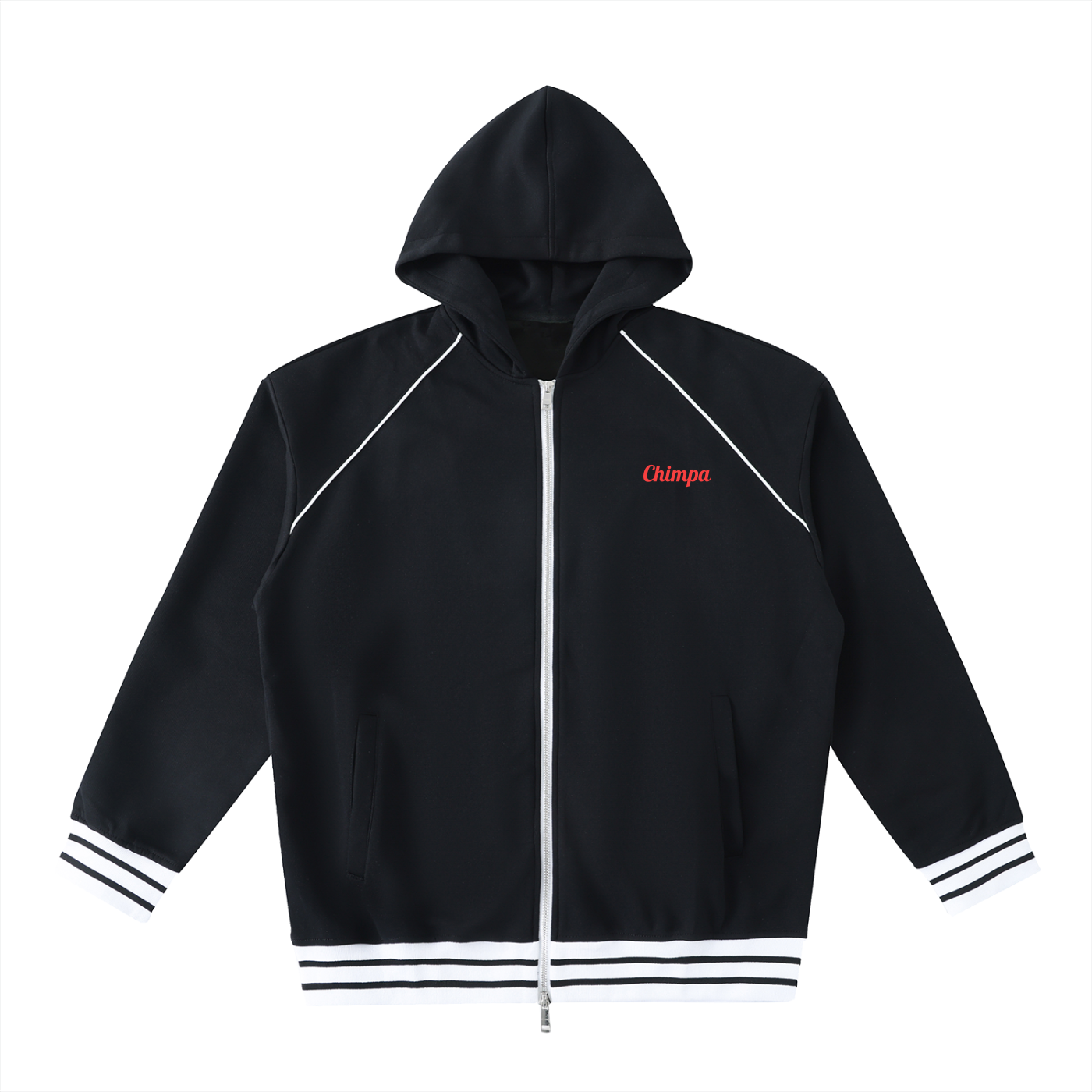 Chimpa Striped Trim Zip-Up Hoodie