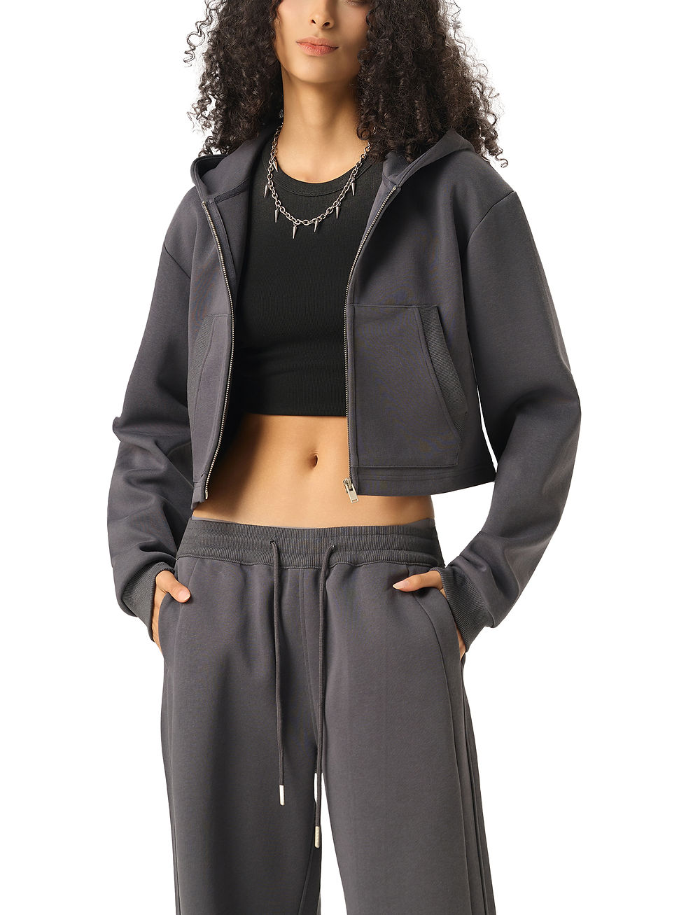 Thumbnail: Chimpa Essential Cropped Zip-Up Hoodie