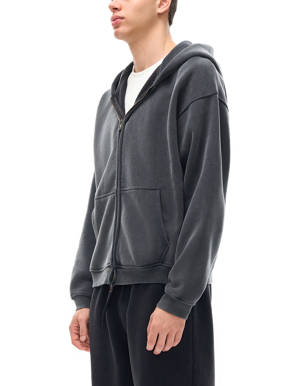 Thumbnail: Chimpa Zip-Through Boxy Fleece Hoodie