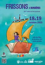 Affiche salon du livre jeunesse Frissons 2025