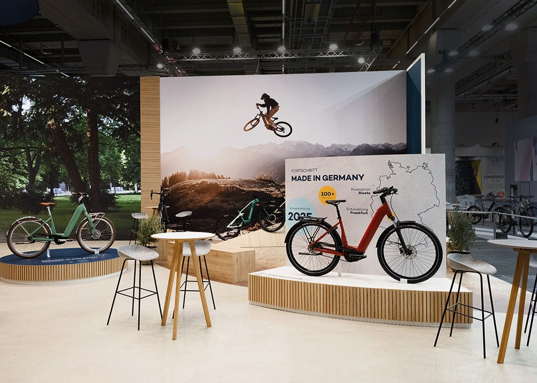 Messebau für Messestand auf der EUROBIKE 2023 in Frankfurt am Main.