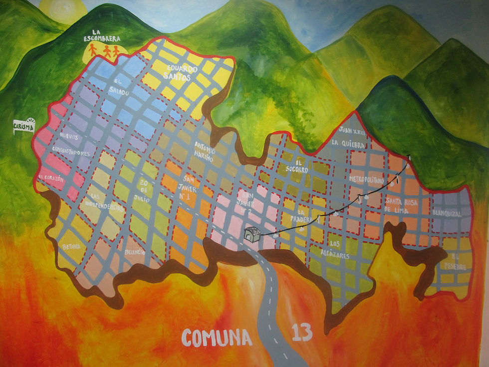MAPA PINTADO EN EL SALÓN