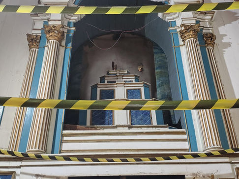 Altar de capela histórica em Boipeba é interditado após vistoria apontar risco estrutural