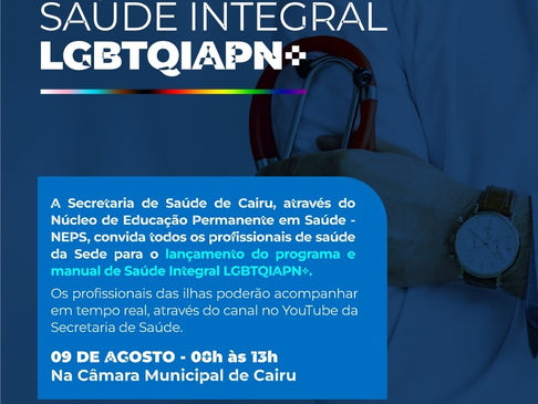 Na próxima quarta-feira, dia 09 de agosto, às 8 horas, na Câmara de Vereadores,a Secretaria da Saúde
