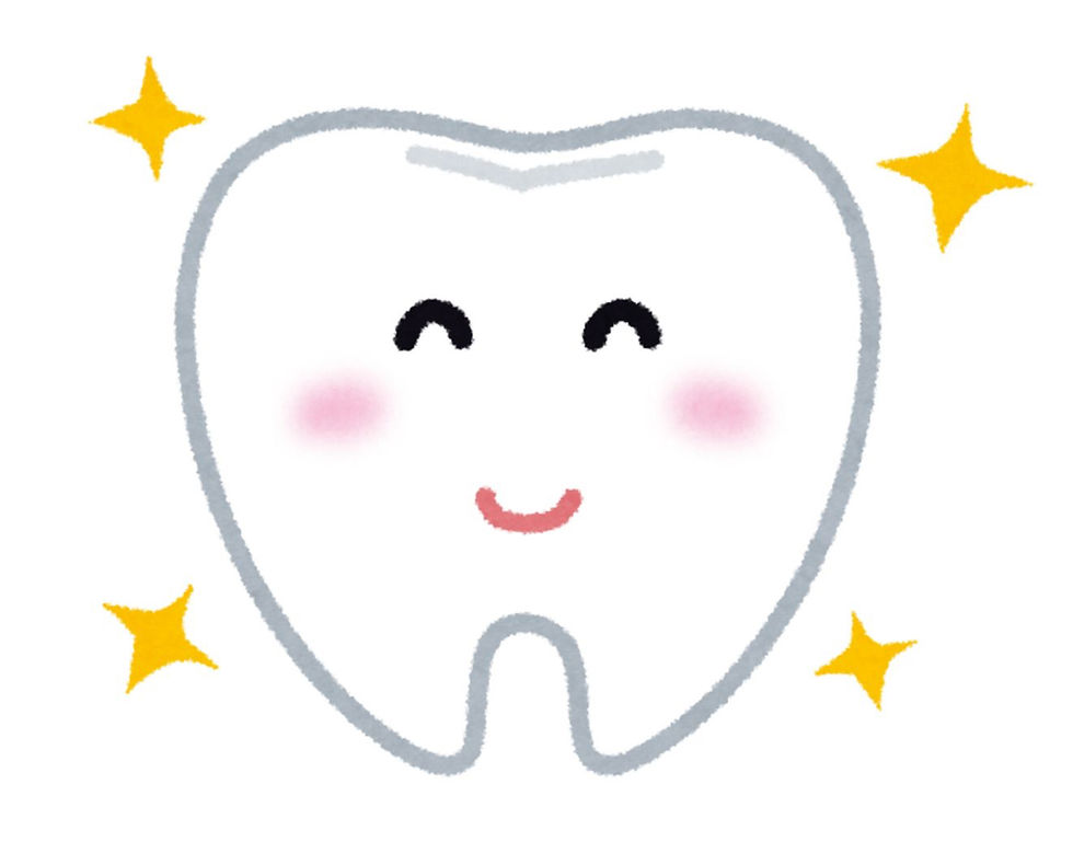 Cartoon of a clean happy tooth