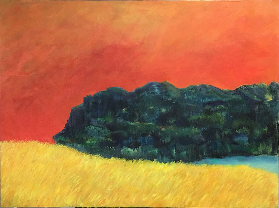 "PAYSAGE JAUNE" ACRYLIQUE SUR TOILE DE LIN 80F 2016