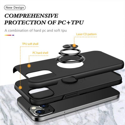 Thumbnail: Magnetic Ring Holder Shockproof Cover Case for iPhone 11 to 15 series