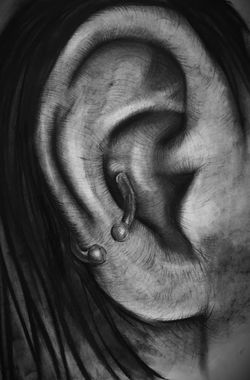 Pierced Charcoal on paper 2018