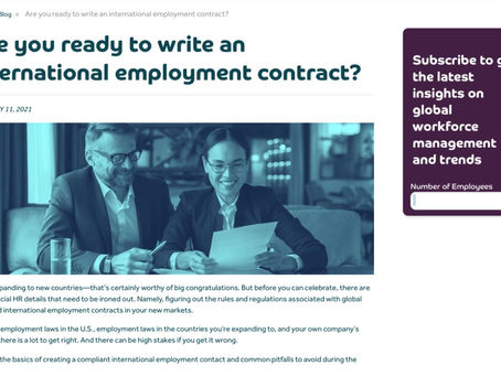 [Blog Post] Are You Ready to Write an International Employment Contract?