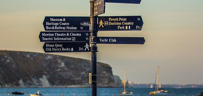 Signage at Swanage Bay