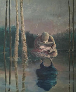 Vaida Poskiene    Størrelse 55x45 cm    Tittel Usikkerhet    Akryl på lerret