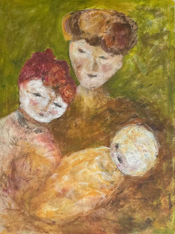 Vibeke Valkner «Sammen» 60x80 Akryl og kull på lerret. p