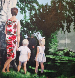 Hovedoppgave, Grethe Hagenes, Betraktning, 60x60 cm, akryl på lerret.