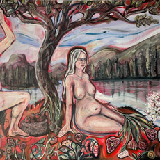 Martin Riiser. Syndefall ved Steinsetfjorden. 100x70 cm. Akryl på lerret.
