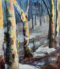 Ida H Backer-Grøndahl, 2B Akryl og kull på lerret  70x80 cm